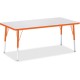 Jonti-Craft Berries Elementary Height Color Edge Rectangle Table - For - Table TopLaminated Rectangle, Orange Top - Four Leg Bas