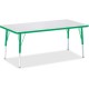 Jonti-Craft Berries Elementary Height Color Edge Rectangle Table - For - Table TopGreen Rectangle, Laminated Top - Four Leg Base