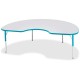 Jonti-Craft Berries Elementary Height Color Edge Kidney Table - For - Table TopLaminated Kidney-shaped, Teal Top - Four Leg Base