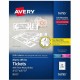 Avery Blank Printable Perforated Raffle Tickets - Tear-Away Stubs - Matte White - 500/Pack