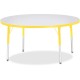 Jonti-Craft Berries Elementary Height Color Edge Round Table - For - Table TopYellow Round Top - Four Leg Base - 4 Legs - Height