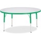 Jonti-Craft Berries Elementary Height Color Edge Round Table - For - Table TopGreen Round Top - Four Leg Base - 4 Legs - Height 