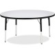 Jonti-Craft Berries Elementary Height Color Edge Round Table - For - Table TopBlack Round Top - Four Leg Base - 4 Legs - Height 