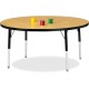 Jonti-Craft Berries Elementary Height Color Top Round Table - For - Table TopBlack Oak Round, Laminated Top - Four Leg Base - 4 
