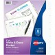 Avery Write & Erase Pocket Plastic Dividers - 8 x Divider(s) - 8 Write-on Tab(s) - 8 - 8 Tab(s)/Set - 9.3" Divider Width x 11.25