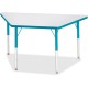 Jonti-Craft Berries Adult-Size Gray Laminate Trapezoid Table - For - Table TopLaminated Trapezoid, Teal Top - Four Leg Base - 4 