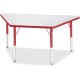 Jonti-Craft Berries Elementary Height Prism Edge Trapezoid Table - For - Table TopLaminated Trapezoid, Red Top - Four Leg Base -
