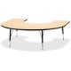 Jonti-Craft Berries Elementary Black Edge Horseshoe Table - For - Table TopLaminated Horseshoe-shaped, Maple Top - Four Leg Base