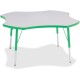 Jonti-Craft Berries Prism Four-Leaf Student Table - For - Table TopGreen, Laminated Top - Four Leg Base - 4 Legs - Height Adjust