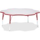 Jonti-Craft Berries Prism Six-Leaf Student Table - For - Table TopLaminated, Red Top - Four Leg Base - 4 Legs - Height Adjustabl