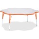 Jonti-Craft Berries Prism Six-Leaf Student Table - For - Table TopLaminated, Orange Top - Four Leg Base - 4 Legs - Height Adjust