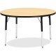 Jonti-Craft Berries Elementary Height Classic Round Color Top Table - For - Table TopLaminated Round, Maple Top - Four Leg Base 