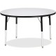 Jonti-Craft Berries Elementary Height Color Edge Round Table - For - Table TopBlack Round, Laminated Top - Four Leg Base - 4 Leg