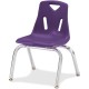 Jonti-Craft Berries Plastic Chairs with Chrome-Plated Legs - Purple Polypropylene Seat - Steel Frame - Four-legged Base - Purple