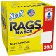 Scott Rags In A Box - 12" Length x 9" Width - 200 / Box - Soft, Strong, Lint-free, Absorbent - White