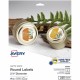 Avery Matte White Sure Feed Labels - - Width2 1/2" Diameter - Permanent Adhesive - Round - Laser, Inkjet - White - Paper - 9 / S