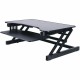Lorell Adjustable Desk/Monitor Riser - 30 lb Load Capacity - 16" Height x 32" Width x 21.5" Depth - Desktop - Black