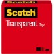 Scotch Transparent Tape - 3/4"W - 36 yd Length x 0.75" Width - 1" Core - Stain Resistant, Moisture Resistant, Long Lasting - For