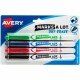 Avery Pen-Style Dry Erase Markers - Bullet Marker Point Style - Black, Red, Blue, Green - Black, Red, Blue, Green, White Barrel 