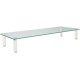 Kantek Glass Monitor Riser - 40 lb Load Capacity - 3.3" Height x 22" Width x 8.3" Depth - Tempered Glass - White
