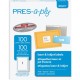 PRES-a-ply Labels - 8 1/2" Width x 11" Length - Permanent Adhesive - Rectangle - Laser, Inkjet - White - 100 / Box