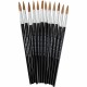 CLI Round Camel Hair Paint Brushes - 1 Brush(es) - No. 12 Hardwood Black Handle - Aluminum Ferrule