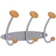 Alba Wood Rounded Wall Hook - 3 Hooks - for Multipurpose - Metal, Aluminum - Gray - 1 Each