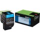 Lexmark Unison 801HC Toner Cartridge - Laser - High Yield - 3000 Pages Cyan - Cyan - 1 Each