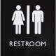Lorell Unisex Restroom Sign - 1 Each - Restroom (Accessible) Print/Message - 8" Width x 8" Height - Square Shape - Surface-mount
