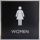 Lorell Women's Restroom Sign - 1 Each - Women Print/Message - 8" Width x 8" Height - Square Shape - Surface-mountable - Easy Rea