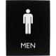 Lorell Men's Restroom Sign - 1 Each - Men Print/Message - 6.4" Width x 8.5" Height - Rectangular Shape - Surface-mountable - Eas