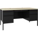 Lorell Fortress Series Double-Pedestal Teachers Desk - 60" x 29.5"30" , 0.8" Modesty Panel - Double Pedestal - T-mold Edge - Mat