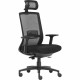 Lorell Mesh Task Chair - Fabric, Memory Foam Seat - Black - Armrest - 1 Each