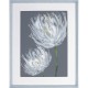 Lorell White Flower II Framed Abstract Art - 27.50" x 35.50" Frame Size - 1 Each - Gray, White