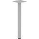 Lorell Relevance Series Offset Square Leg - Powder Coated Silver Square Leg Base - 28.50" Height x 7.87" Width - Assembly Requir