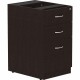 Lorell Essentials Series Box/Box/File Fixed File Cabinet - 16" x 22" x 28.3" Pedestal - Finish: Espresso, Silver Brush