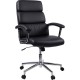 Lorell High-back Office Chair - Black Bonded Leather Seat - Black Bonded Leather Back - 1 Each