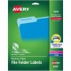 Avery Clear Top Tab Filing Labels - 21/32" Width x 3 7/16" Length - Permanent Adhesive - Rectangle - Laser, Inkjet - Glossy - Cl