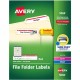 Avery TrueBlock File Folder Labels - 21/32" Width x 7/16" Length - Permanent Adhesive - Rectangle - Laser, Inkjet - Matte - Red 