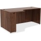 Lorell Essentials Series Left Corner Credenza - 66" x 36"29.5" , 0.1" Edge - Material: Metal - Finish: Walnut Laminate