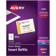 Avery Laser/Inkjet Badge Insert Refills - Laser, Inkjet - White - Card Stock - 6 / Sheet - 300 Total Label(s) - 300 / Box