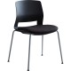 Lorell Arctic Series Stack Chairs - Black Foam, Fabric Seat - Black Back - Four-legged Base - 2 / Carton