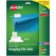 Avery Print/Write On Hanging File Tabs - 1/5 - Letter - 8.50" Width x 11" Length - Permanent - Matte White Film Tab(s) - 90 / Pa