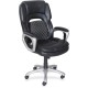 Lorell Wellness by Design Accucel Executive Office Chair - Black Bonded Leather Seat - Black Ethylene Vinyl Acetate (EVA), Bonde
