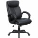 Lorell Executive High-Back Office Chair - Black Bonded Leather Seat - Black Bonded Leather Back - High Back - 1 Each