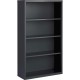 Lorell Fortress Series Bookcase - 34.5" x 13"60" - 4 Shelve(s) - Material: Steel - Finish: Charcoal, Powder Coated - Adjustable 