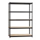 Lorell Iron Horse 2300 lb Capacity Riveted Shelving - 5 Shelf(ves) - 72" Height x 48" Width x 18" Depth - 30% Recycled - Black -