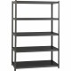 Lorell Iron Horse 3200 lb Capacity Riveted Shelving - 5 Shelf(ves) - 72" Height x 48" Width x 24" Depth - 30% Recycled - Black -