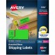 Avery 2"x 4" Neon Shipping Labels with Sure Feed, 500 Labels (5956) - 2" Width x 4" Length - Permanent Adhesive - Rectangle - La