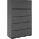 Lorell Fortress Series Lateral File w/Roll-out Posting Shelf - 42" x 18.6" x 67.7" - 5 x Drawer(s) - Legal, Letter, A4 - Lateral